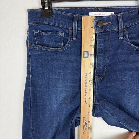 Levi's Jeans Women 30 Blue Denim 5-Pockets Mid-Rise Slimming Skinny Leg Classic - Picture 12 of 16
